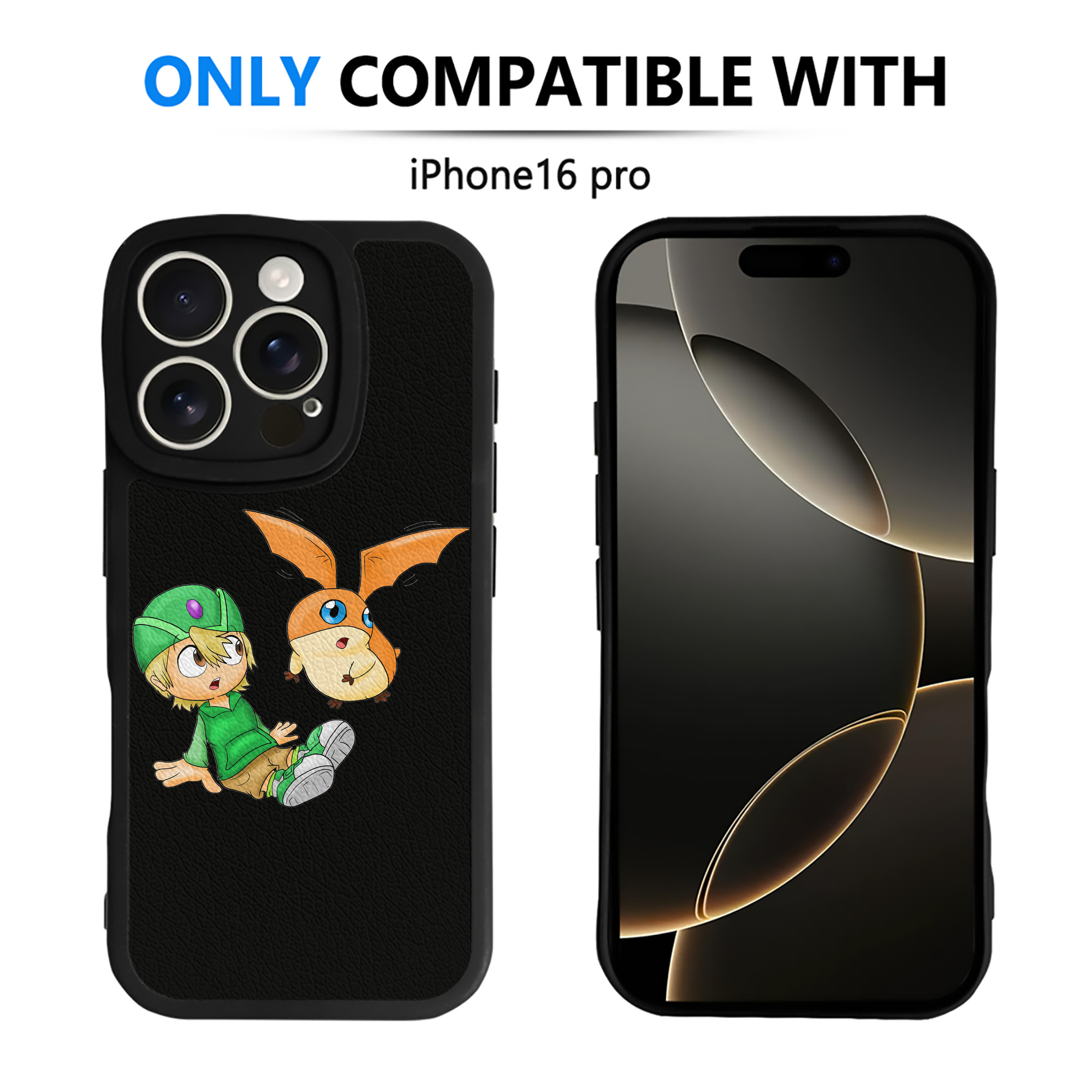 （画像用） Digimon デジタルモンスター/デジモン 【iPhone 16シリーズ対応】シリコンスマホケース（レザー調） 材質：シリコン